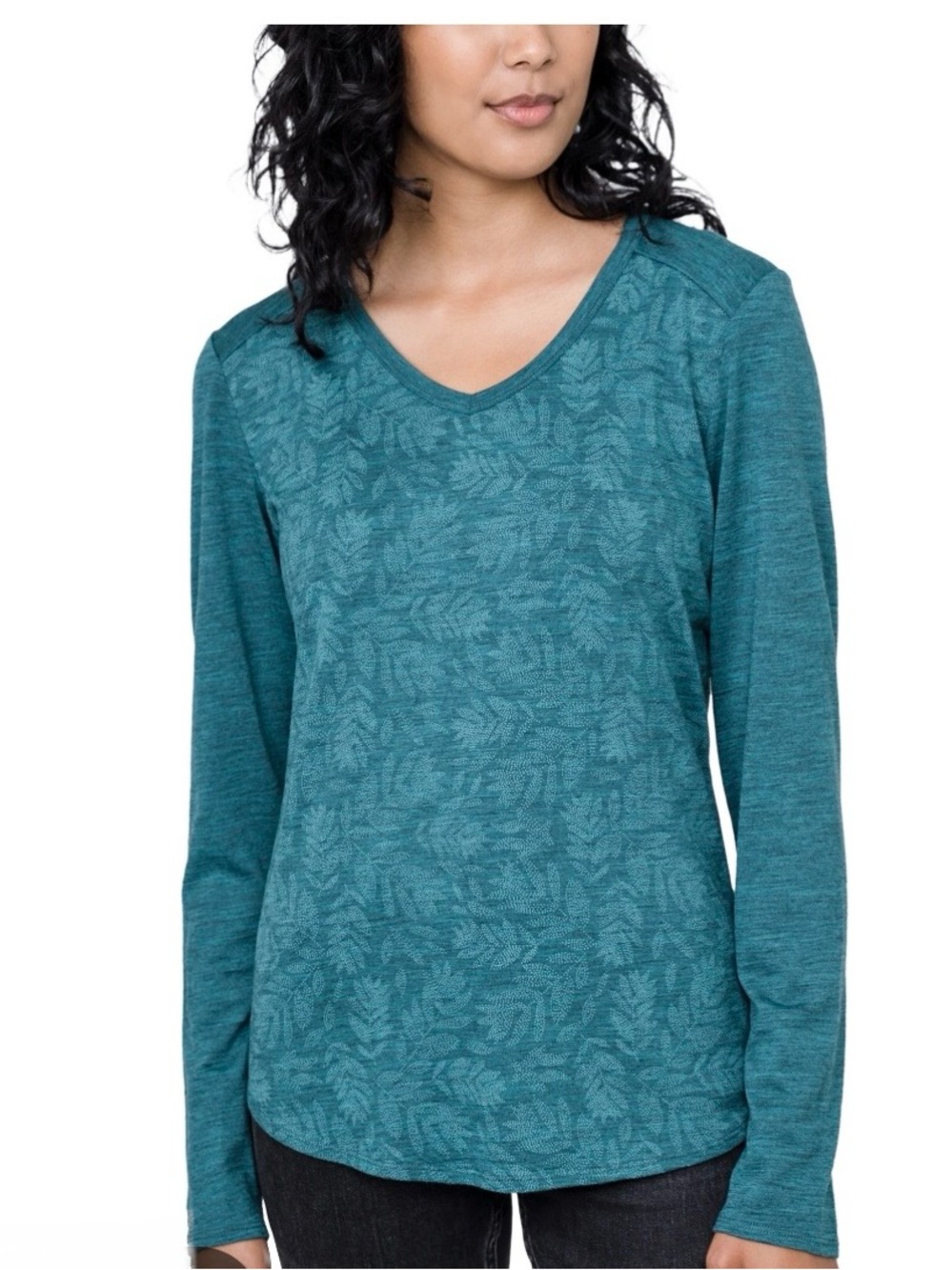 Seg’ments Merino Wool Long Sleeve V Neck Shirt Medium Teal